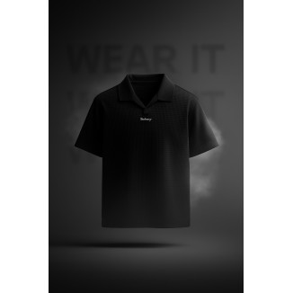 Old Money Embossed Casual Collar T-Shirt – Premium Comfort & Timeless Style