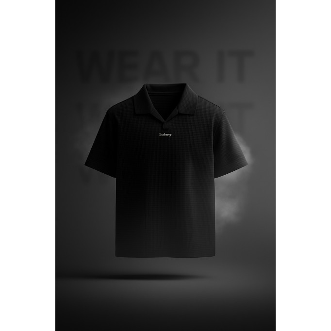 Old Money Embossed Casual Collar T-Shirt – Premium Comfort & Timeless Style