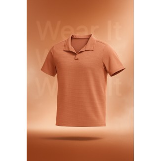 Old Money Embossed Casual Collar T-Shirt – Premium Comfort & Timeless Style